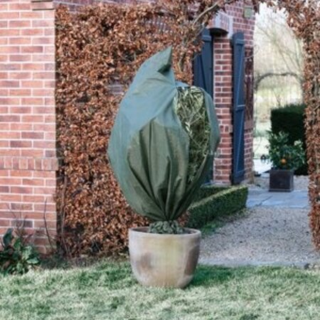 Winter cover - Zipper protection cover - Ø2.50 x 3 mt - Green - Protect plants against cold and frost