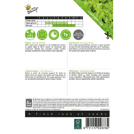 Buzzy Picking lettuce - Australian Yellow - Leaf lettuce - Vegetable seeds - Can be harvested several times