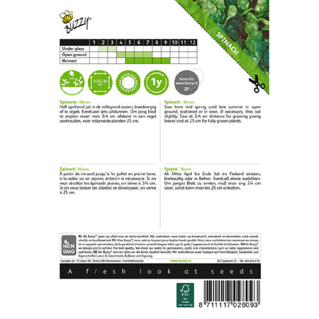 Buzzy Spinach - Nores - Slow Grower - Ideal for summer growing - Resistant to diseases