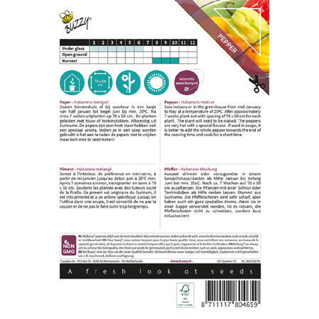 Buzzy Paprika - Habanero Mix - Scharfer Pfeffer - Exotische Gemüsesamen kaufen?