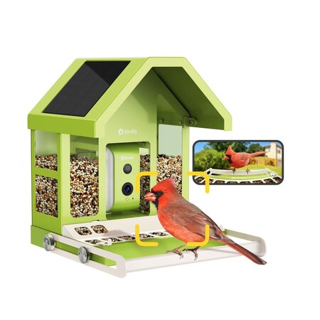 Birdfy Metal bird feeder with built-in camera and solar panel