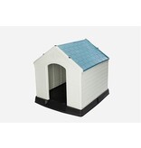 Topmast Hondenhok kunststof 73,6 x 66,5 x 69,5 cm - Wit / Blauw - Weerbestendig - Garden Select