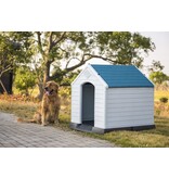 Topmast Weatherproof plastic dog kennel 87.7 x 78.5 x 81.5 cm - White + Blue - Large
