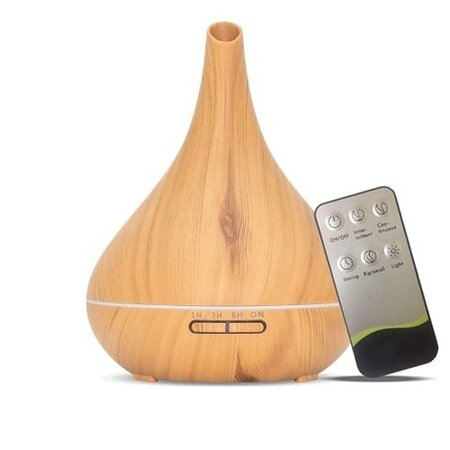 Aroma Diffuser - Lotus Pro - Light Wood - Met Led Verlichting - Garden Select