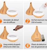 Aroma Diffuser - Lotus Pro - Light Wood - Met Led Verlichting - Garden Select