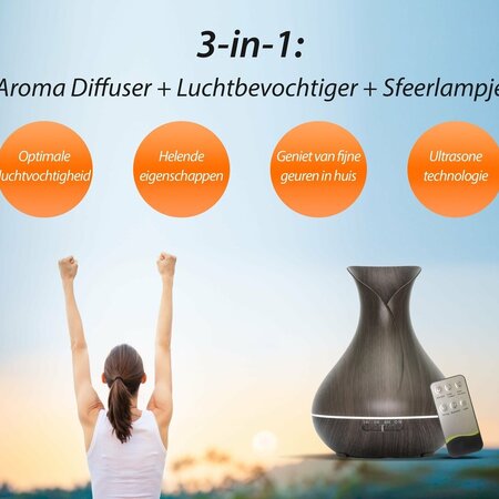 Aroma Diffuser – Vitality Pro – Dunkles Holz – Luxusausführung – Garden Select