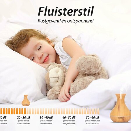 Aroma Diffuser - Vitality Pro - Light Wood - Luxe Uitvoering - Met Led Verlichting