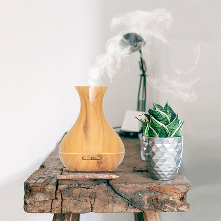 Aroma Diffuser - Vitality Pro - Light Wood - Luxe Uitvoering - Met Led Verlichting