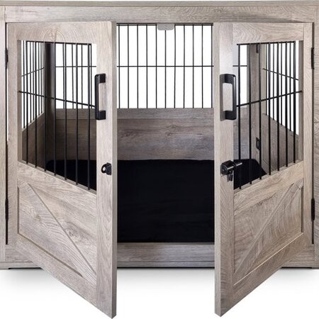 Topmast Luxurious Rustic Dog Crate - 98 x 71 x 79 cm - Large - Garden Select
