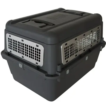 Topmast Pawsport Travel Crate - IATA Transport Box - Medium - 71 x 51 x 48 cm - Anthracite - Garden Select