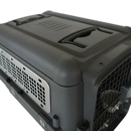 Topmast Pawsport Reisebox – IATA-Transportbox – Mittelgroß – 71 x 51 x 48 cm – Anthrazit – Garden Select