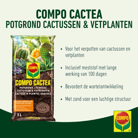 Compo Sana Cactus & Vetplanten Potgrond 5 lt - Meststoffen Koop Je Bij Garden Select!