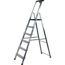 Huishoudtrap 128 cm 6 Tredes Aluminium