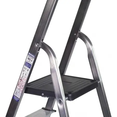 Maxall Household ladder 128 cm 6 steps aluminum - Garden Select