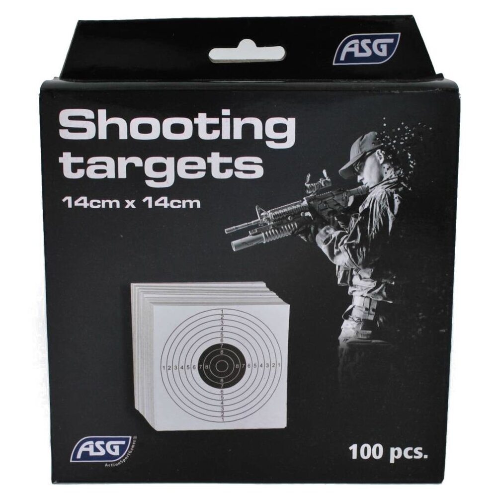 TARGET IN WHITE-BLACK CARDBOARD 100PCS 14X14CM AIRRIFLES ACCESSORIES -  IlSemaforo