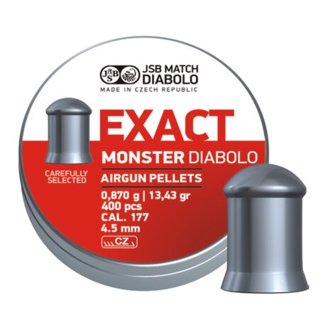 JSB JSB Exact Monster Diabolo 4.52 mm 13.43 gr – 400 pcs. JSB JSB Exact Monster Diabolo 4.52 mm 13.43 gr – 400 pcs.