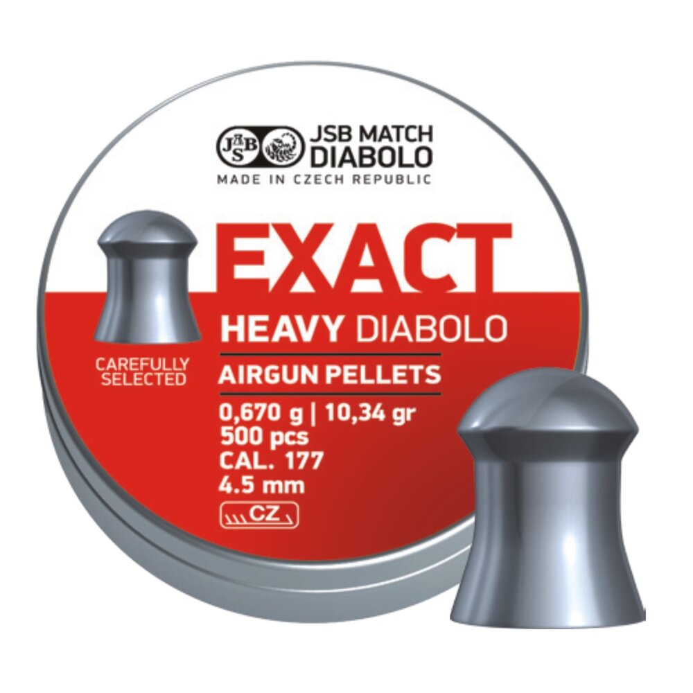 JSB JSB Exact Heavy Diabolo 4,52 mm 10,34 gr – 500 stuks JSB JSB Exact Heavy Diabolo 4,52 mm 10,34 gr – 500 stuks