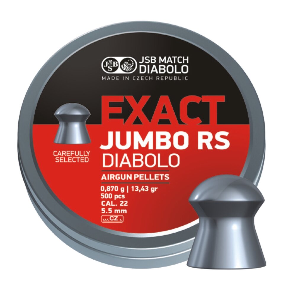 JSB JSB Exact Jumbo RS Diabolo 5,52 mm 13,43 gr – 500 stuks JSB JSB Exact Jumbo RS Diabolo 5,52 mm 13,43 gr – 500 stuks