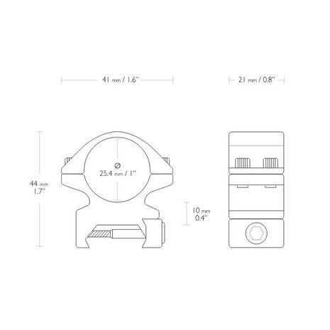 Hawke Hawke Match mounts 1 inch Weaver Medium