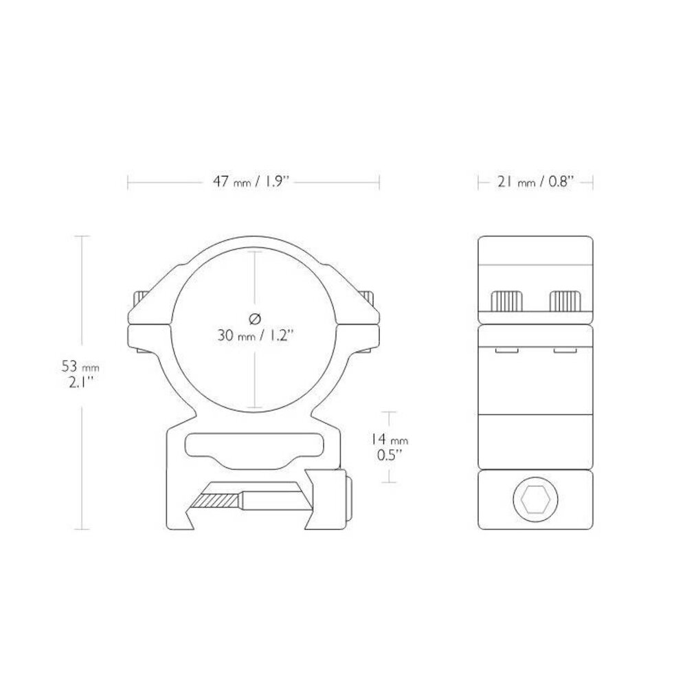 Hawke Hawke Match Scope Rings 30 mm Weaver High – Two Piece
