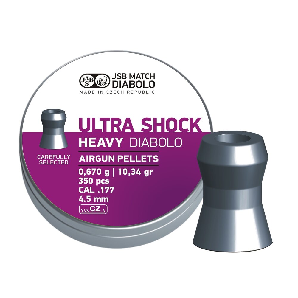 JSB JSB Ultra Shock Heavy Diabolo 4,52 mm 10,34 gr – 350 stuks JSB JSB Ultra Shock Heavy Diabolo 4,52 mm 10,34 gr – 350 stuks