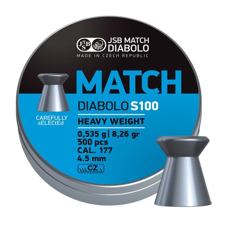 JSB JSB Match Diabolo Heavy Weight 4,49 mm / .177 8,26 gr – 500 stuks JSB JSB Match Diabolo Heavy Weight 4,49 mm / .177 8,26 gr – 500 stuks