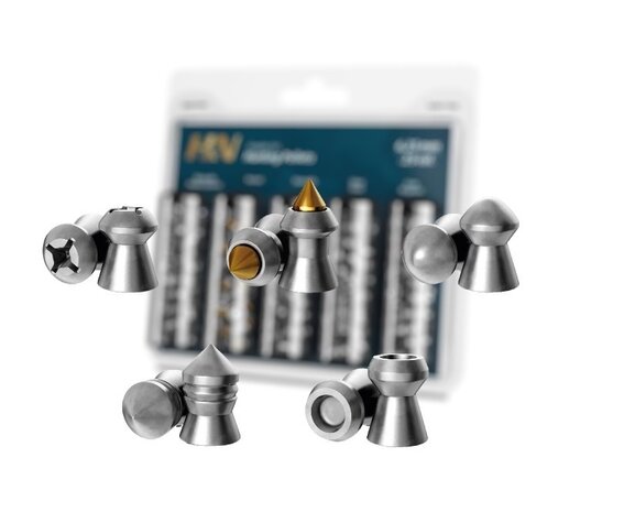 Haendler & Natermann H&N Hunting Pellets Sampler Set 6,35 mm / .25 - 5 soorten - 195 stuks Haendler & Natermann H&N Hunting Pellets Sampler Set 6,35 mm / .25 - 5 soorten - 195 stuks