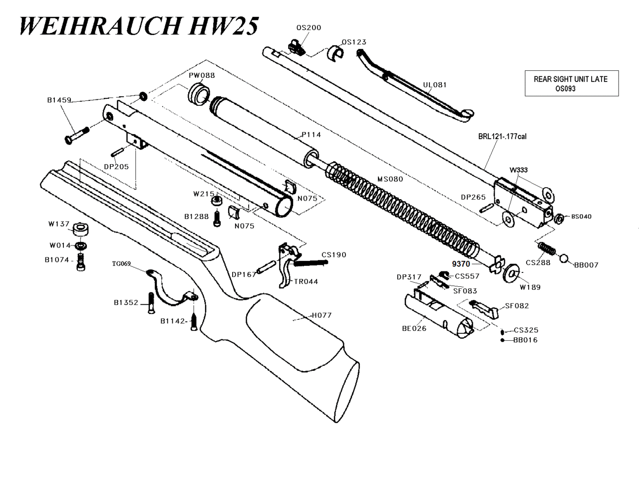 Weihrauch Weihrauch Mainspring Guide 9370 for HW25