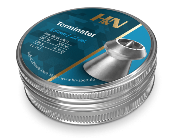 Haendler & Natermann H&N Terminator 5,5 mm 16.36 gr luchtbukskogels - 200 stuks Haendler & Natermann H&N Terminator 5,5 mm 16.36 gr luchtbukskogels - 200 stuks