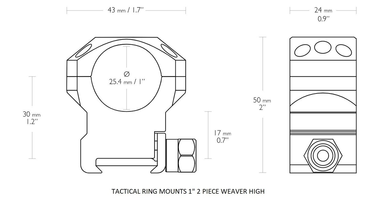 Hawke Hawke Tactical Scope Rings 1 Inch Weaver – Two Piece Hawke Hawke Tactical Scope Rings 1 Inch Weaver – Two Piece