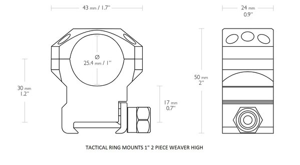 Hawke Hawke Tactical Scope Rings 1 Inch Weaver – Two Piece Hawke Hawke Tactical Scope Rings 1 Inch Weaver – Two Piece