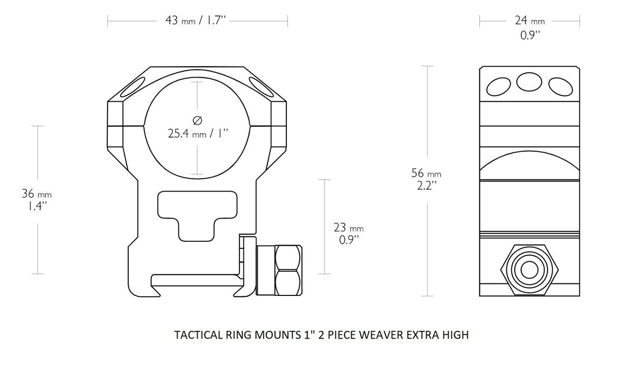 Hawke Hawke Tactical Scope Rings 1 Inch Weaver – Two Piece Hawke Hawke Tactical Scope Rings 1 Inch Weaver – Two Piece