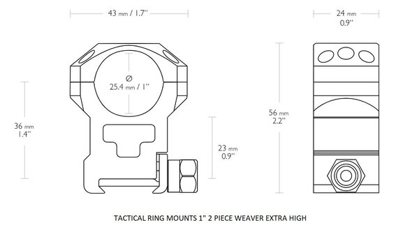 Hawke Hawke Tactical Scope Rings 1 Inch Weaver – Two Piece Hawke Hawke Tactical Scope Rings 1 Inch Weaver – Two Piece