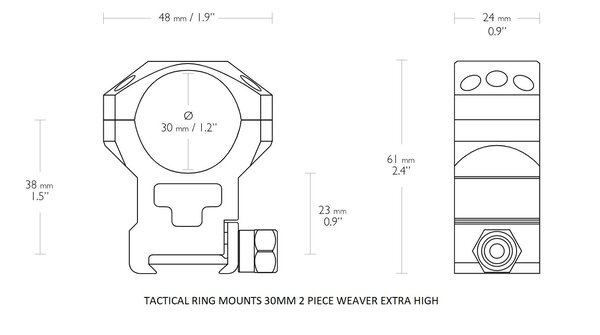 Hawke Hawke Tactical Ring Mount 30mm Weaver Hawke Hawke Tactical Ring Mount 30mm Weaver