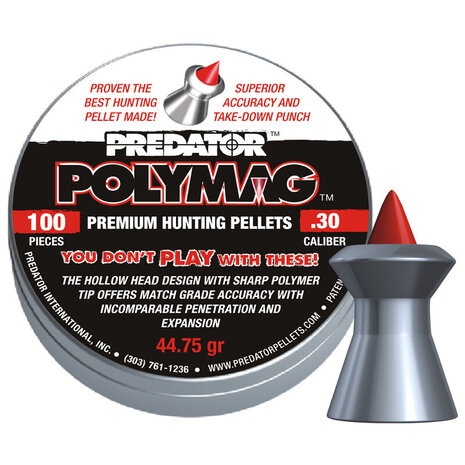 JSB JSB Predator Polymag 7,62 mm / .30 44,75 gr – 100 stuks JSB JSB Predator Polymag 7,62 mm / .30 44,75 gr – 100 stuks
