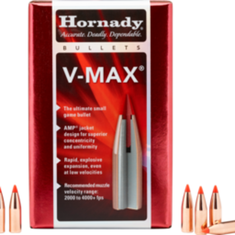 Hornady Hornady Kogelkoppen .224 V-Max 55 grain (250st) Hornady Hornady Kogelkoppen .224 V-Max 55 grain (250st)