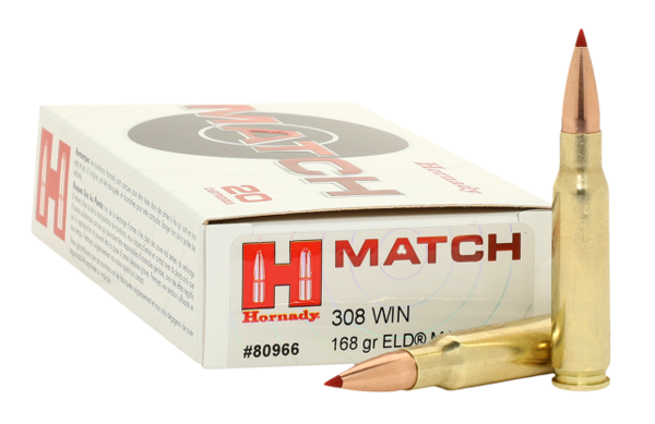 Hornady Hornady Kogelpatronen Match .308 Win ELD Match 168 grain Hornady Hornady Kogelpatronen Match .308 Win ELD Match 168 grain