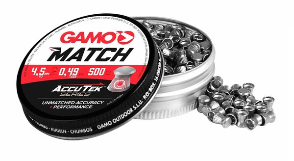 Gamo Gamo Match AccuTek 4,5 mm 7,6 gr luchtbukskogels 500 stuks Gamo Gamo Match AccuTek 4,5 mm 7,6 gr luchtbukskogels 500 stuks