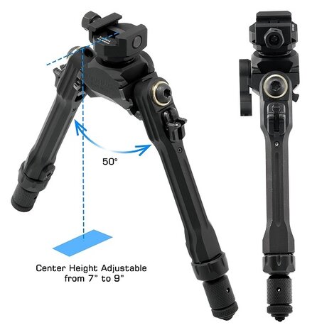 UTG UTG PRO TBNR Bipod 7-9” Picatinny – Professional Adjustable Rifle Bipod (Made in USA)