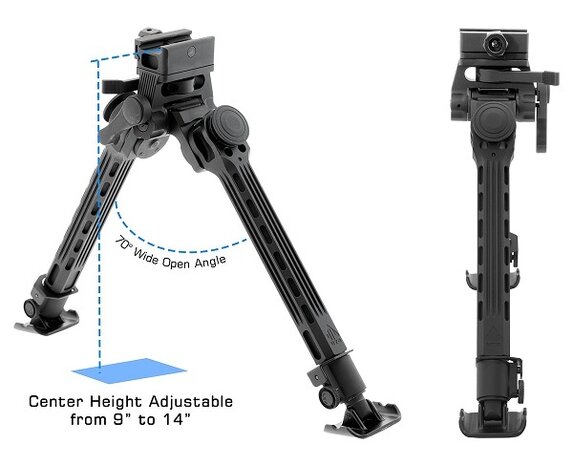 UTG UTG Big Bore Bipod Picatinny – Full Stability Bipod voor zware kalibers