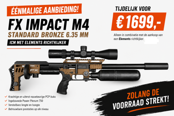 FX Airguns FX Impact M4 Standard Bronze 6.35 mm AANBIEDING FX Airguns FX Impact M4 Standard Bronze 6.35 mm AANBIEDING