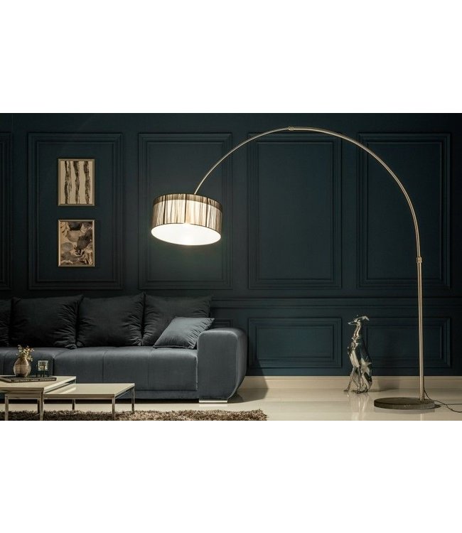 Invicta Interior Design booglamp EXTENSO 230cm zwarte vloerlamp met marmeren voet - 7162