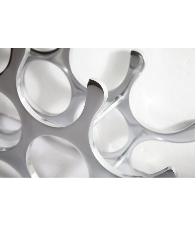 Invicta Interior Modern wijnrek FLAME 48cm zilver voor 10 flessen flessenhouder - 8525