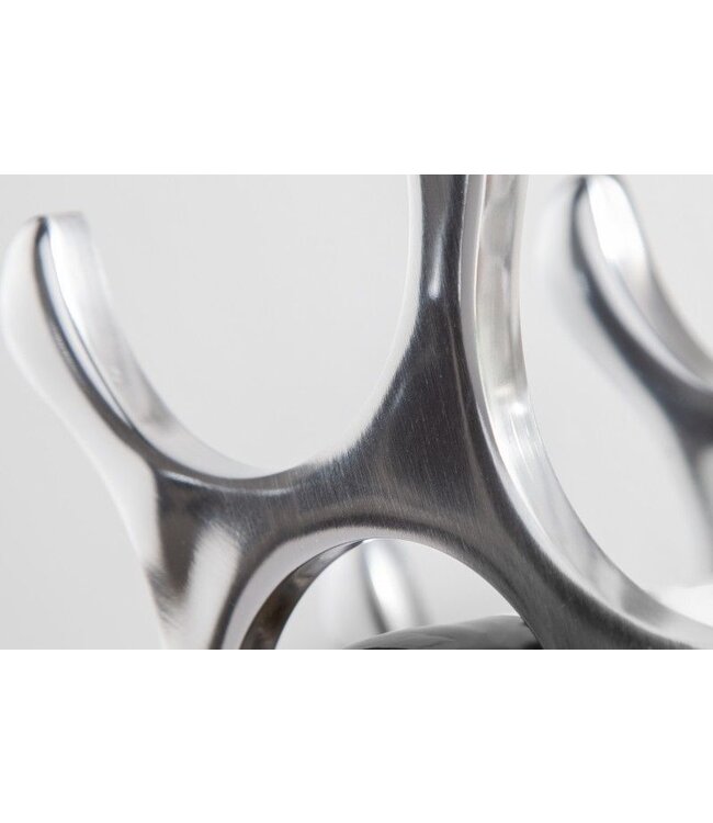 Invicta Interior Modern wijnrek FLAME 48cm zilver voor 10 flessen flessenhouder - 8525