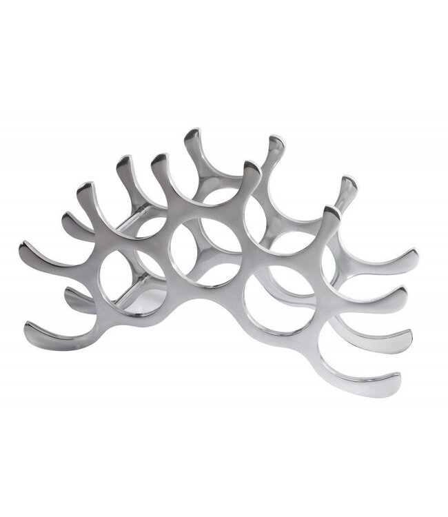 Invicta Interior Modern wijnrek FLAME 48cm zilver voor 10 flessen flessenhouder - 8525