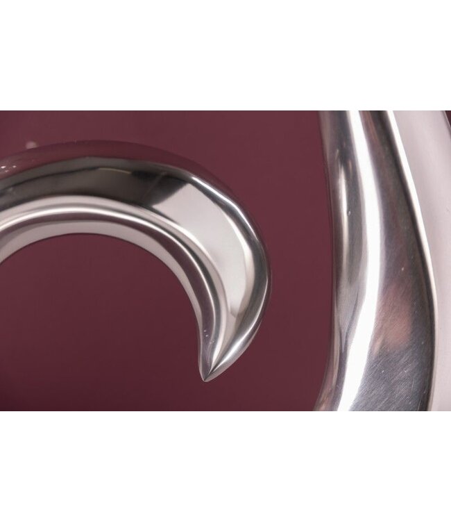 Invicta Interior Moderne vaas WAVE 47cm zilver aluminium gepolijst decoratie - 8841