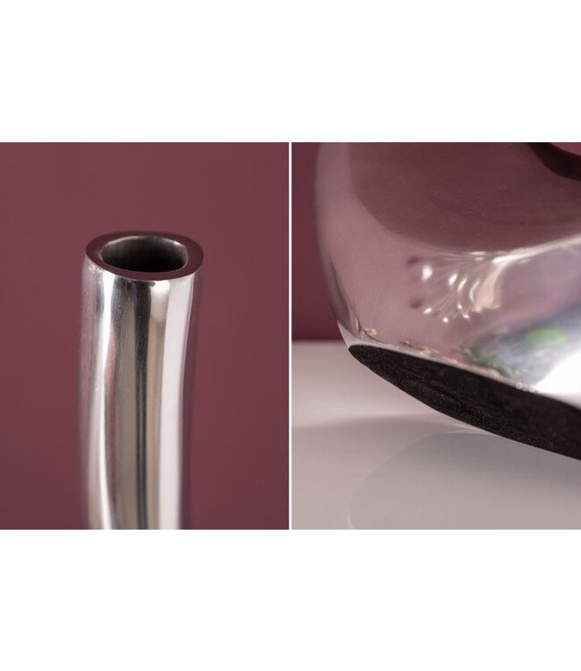 Invicta Interior Moderne vaas WAVE 47cm zilver aluminium gepolijst decoratie - 8841