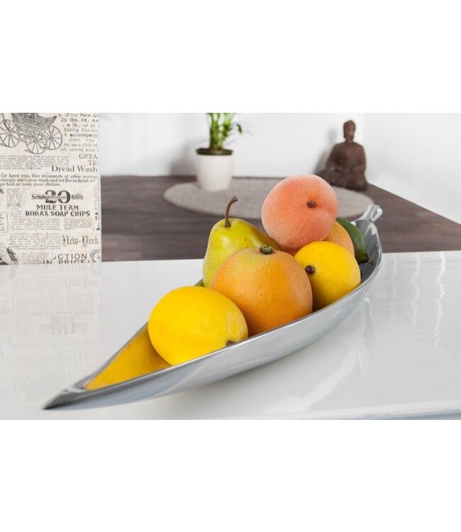 Invicta Interior Handgemaakte decoratieve kom SILVER LEAF 60cm zilver aluminium - 17370