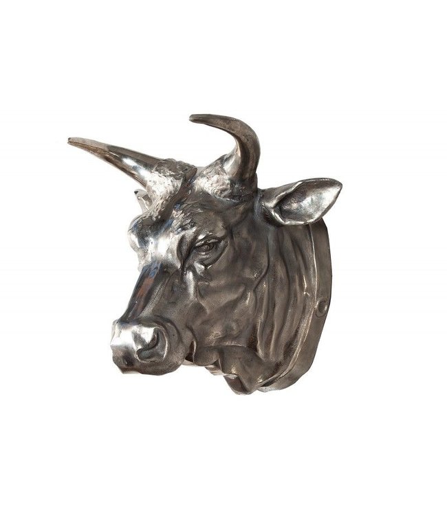 Invicta Interior Extravagante wanddecoratie van een stierenkop TORERO 65cm zilveren decoratieve schedel - 17372