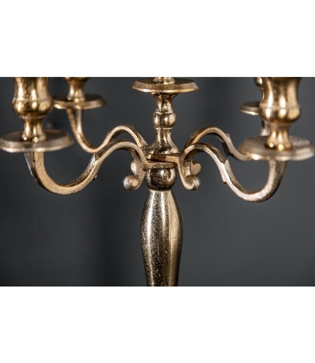 Invicta Interior Kandelaar MODERN BAROK 40cm goud 5-armige kroonluchter gepolijst aluminium kaarshouder - 20409